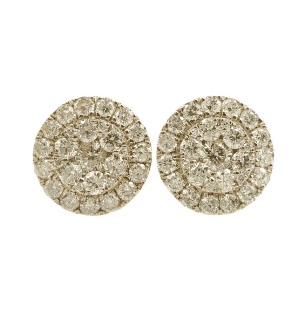 Diamond Circle Earrings 2.50ct 10k Yellow Gold