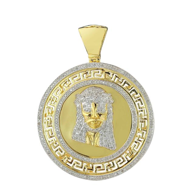 Diamond Versace Eternity Pendant 0.8 ct. 10K Yellow Gold