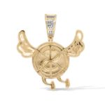 Diamond Flying Money Bag Pendant  0.84 ct.  10K Yellow Gold