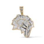 Diamond Playing Card Pendant  1.04 ct. 10K Yellow Gold