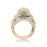 Diamond Tiger Head Ring 2.05 ct. 10K Yellow Gold