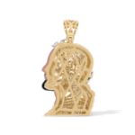 Diamond WiseMan Head Pendant 2.90 ct. 14K Yellow Gold