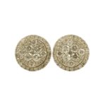 Diamond Circle Earrings 1.99ct 10k Yellow Gold