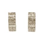 Baguette Diamond Huggies Earrings 0.35ct 14K Yellow Gold