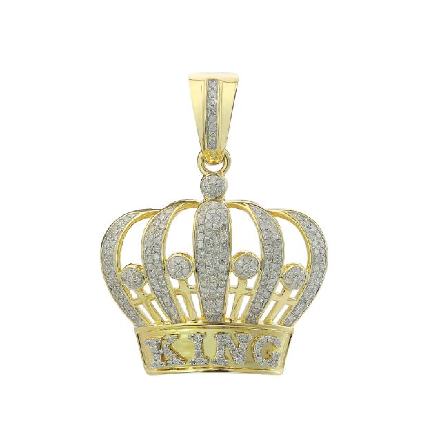 Diamond Crown Pendant 1.14 ct. 10K Yellow Gold 12.38 g