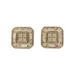 Diamond Square Earrings 0.44ct 10K Yellow Gold