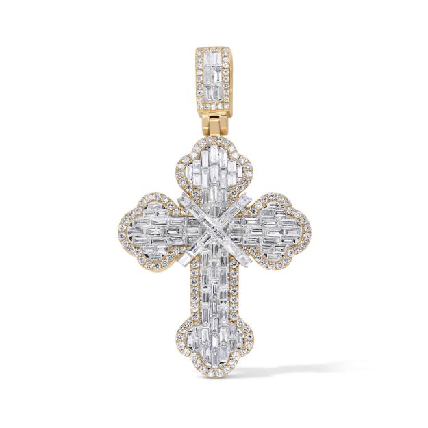 Diamond Cross Pendant 1.85 ct. 14K Yellow Gold