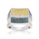 Multi-Color Diamond Ring 1.25 ct. 10K White Gold