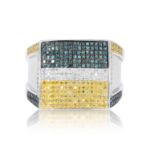 Multi-Color Diamond Ring 1.25 ct. 10K White Gold