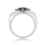 Black Diamond Ring 2.89 ct. 10K White Gold With Yellow sides