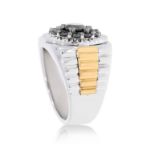 Black Diamond Ring 2.89 ct. 10K White Gold With Yellow sides