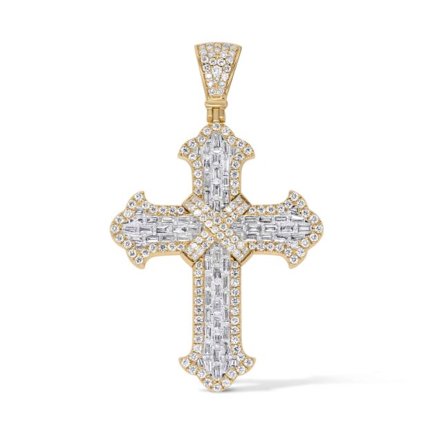 Diamond Cross Pendant 1.15 ct. 10K Yellow Gold