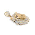 Diamond Lion Head Pendant   0.58 ct. 10K Yellow Gold