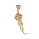 Diamond Lightening Bolt in Hand Pendant 0.61 ct. 10K Yellow Gold