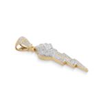 Diamond Lightening Bolt in Hand Pendant 0.61 ct. 10K Yellow Gold