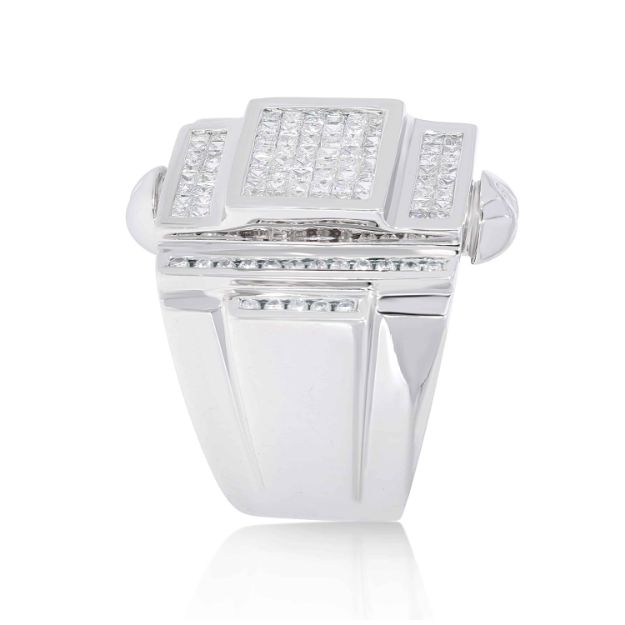 Princess Cut Jumbo Diamond Ring  2.50 ct. 14K White Gold