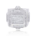 Princess Cut Jumbo Diamond Ring  2.50 ct. 14K White Gold