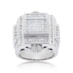 Princess Cut Jumbo Diamond Ring  2.50 ct. 14K White Gold