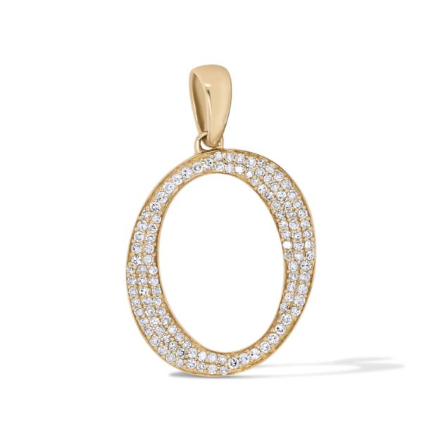 Diamond Letter O Pendant 0.25 ct. 10K Yellow Gold