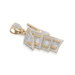 diamond wads of money Pendant 1.42 ct. 10K Yellow Gold