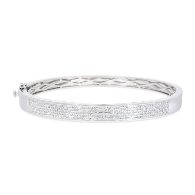 Diamond Bangle 0.72 ct. 10K White Gold