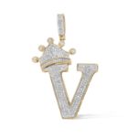 Diamond Letter V Pendant 0.66 ct. 10K Yellow Gold