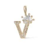 Diamond Letter V Pendant 0.66 ct. 10K Yellow Gold