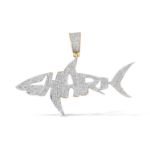 Diamond Shark Pendant  0.76 ct. 10K Yellow Gold