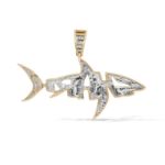 Diamond Shark Pendant  0.76 ct. 10K Yellow Gold