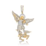 Diamond Arch Angel Pendant 3.75 ct. 14K Yellow Gold