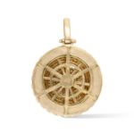 Diamond Round Pendant 3.34 ct. 14K Yellow Gold