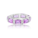 Diamond and Pink Sapphire Ring 2.55 ct. 14K White Gold