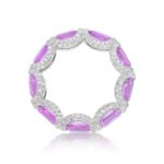 Diamond and Pink Sapphire Ring 2.55 ct. 14K White Gold