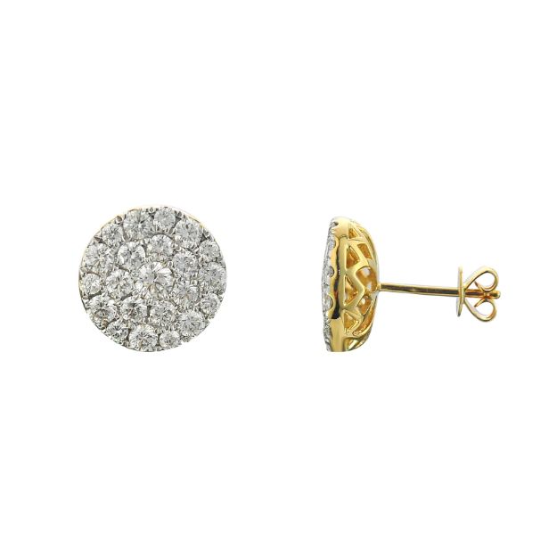 Diamond Earrings 2.05 ct. 14K Yellow Gold 12mm