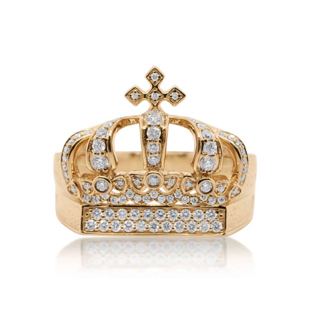 Diamond Crown Ring 0.77 ct. 10K Yellow Gold