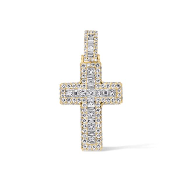 Diamond Cross Pendant 4.99 ct. 14K Yellow Gold