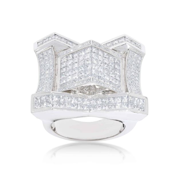 Princess Cut Jumbo Diamond Ring 6.00 ct. 14K White Gold