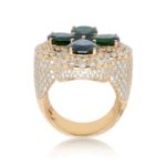 Diamond Ring with Sapphire 4.20 ct. 7.90 ct. 14K Yellow Gold