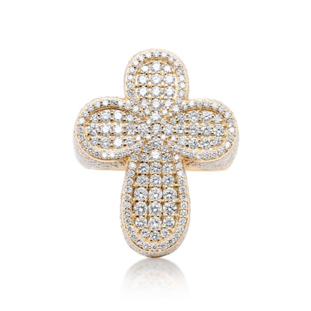 Diamond Fancy Cross Ring 4.95 ct. 14K Yellow Gold