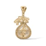 Diamond Money Bag Pendant 1.08 ct. 10K Yellow Gold 7.38 g