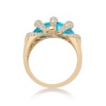 Diamond Blue Crown Ring 0.78 ct. 10K Yellow Gold