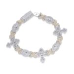 Diamond Bracelet with Cross 11.00 ct. 14K Yellow Gold 8.5 In