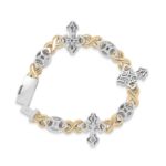 Diamond Bracelet with Cross 11.00 ct. 14K Yellow Gold 8.5 In