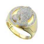 Diamond Men&#39;s praying Hands Ring  0.70 ct. 10K Yellow Gold 6.96 g