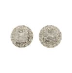 Baguette Diamond Circle Earrings 1.30ct 14K Yellow Gold