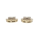 Baguette Diamond Circle Earrings 1.30ct 14K Yellow Gold