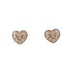 Diamond Heart Earrings 0.25ct 14K Rose Gold