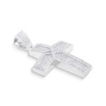 White Diamond Cross 6.54 ct. 14K White Gold