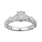 Diamond Engagement Ring  0.69 ct. 14K White Gold 4.41 g