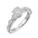 Diamond Engagement Ring  0.69 ct. 14K White Gold 4.41 g